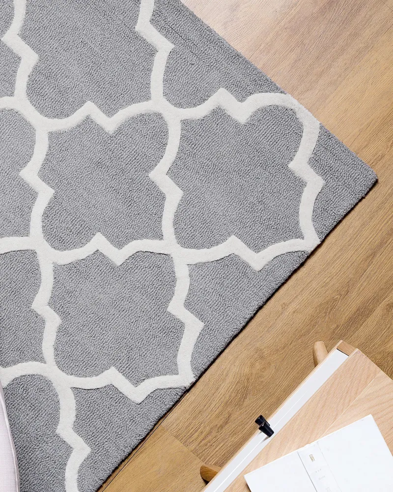 Professionale Tappeto rettangolare cotone grigio 140x200 cm SILVAN