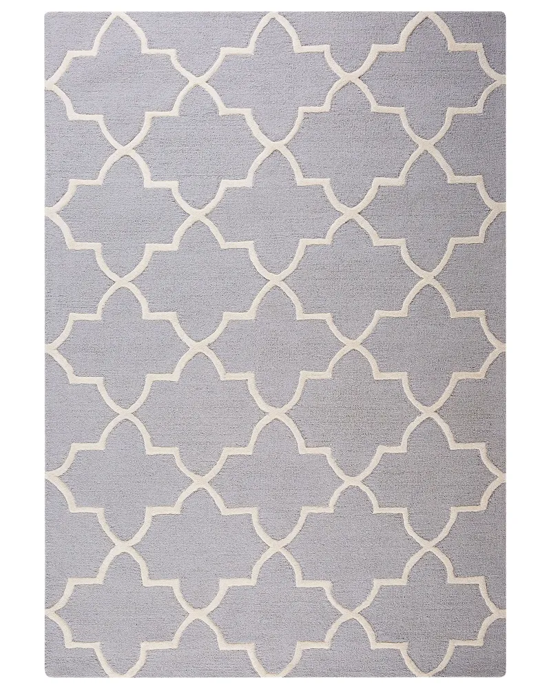 Punch Needle Tappeto rettangolare cotone grigio 160x230 cm SILVAN