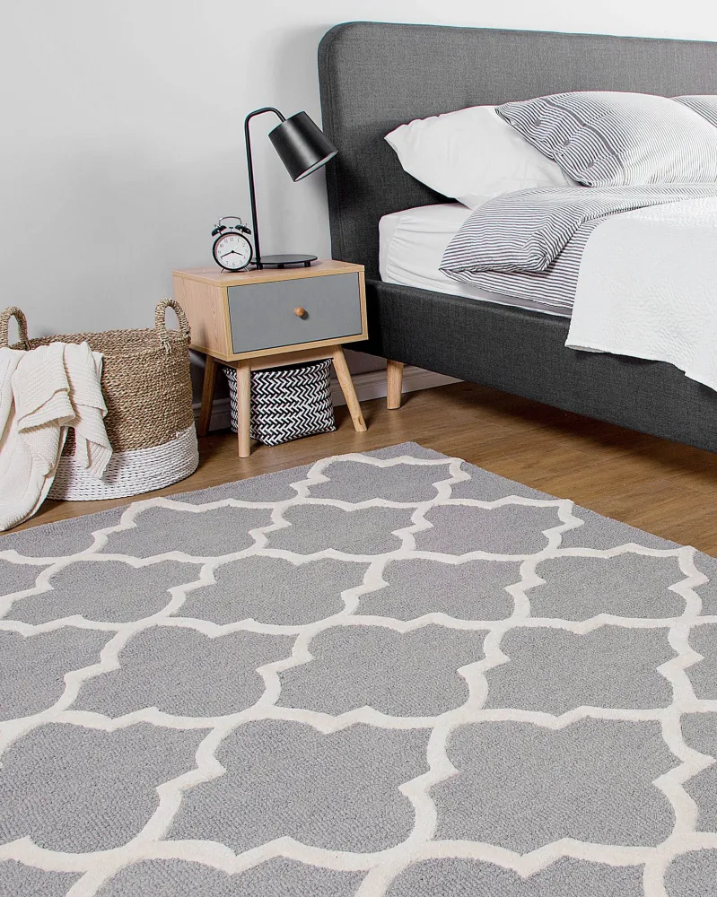 Punch Needle Tappeto rettangolare cotone grigio 160x230 cm SILVAN