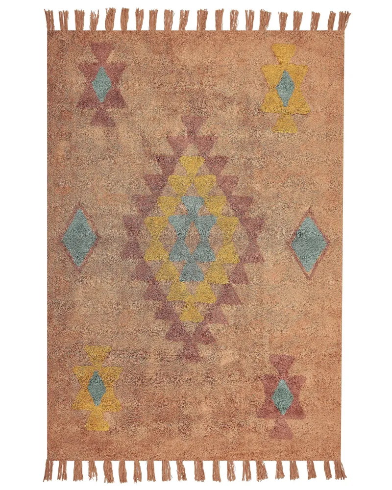 Set di Punte Tappeto cotone arancione 140 x 200 cm IGDIR