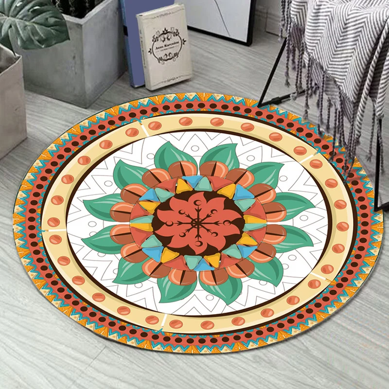 Set di Punte Tappeto marocchino Art Déco Tappeto mandala multicolore Tappeto antiscivolo lavabile lavatrice per camera da...