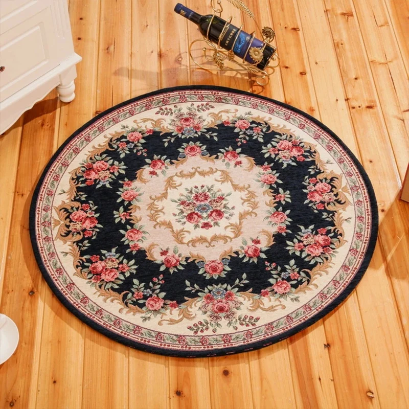 Tappeto classico con stampa peonie Tappeto retrò multicolore Tappeto cotone antiscivolo lavabile lavatrice per camera da l...