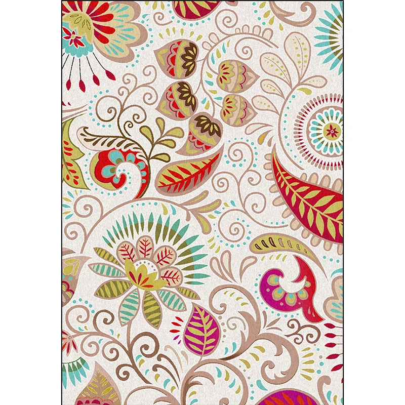 Tappeto con motivo paisley d'epoca Tappeto poliestere bianco Tappeto antiscivolo lavabile lavatrice per camera da letto