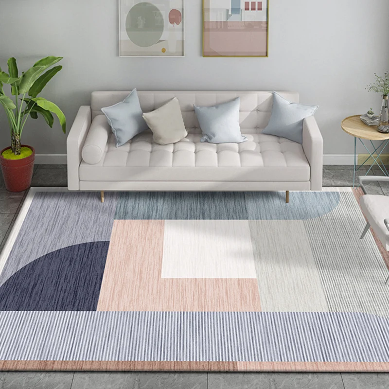 Tappeto con motivo righe arancioni Tappeto modernista sintetico Tappeto con supporto antiscivolo lavabile per studio con A...