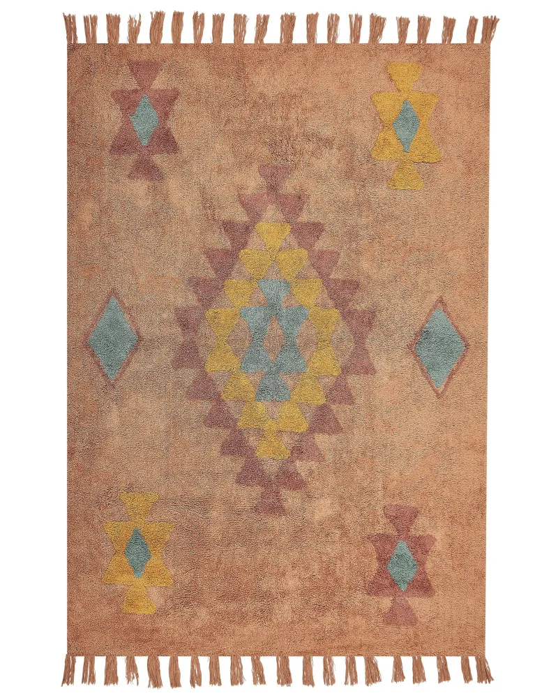 Tappeto cotone arancione 140 x 200 cm IGDIR con 3 Punte Intercambiabili