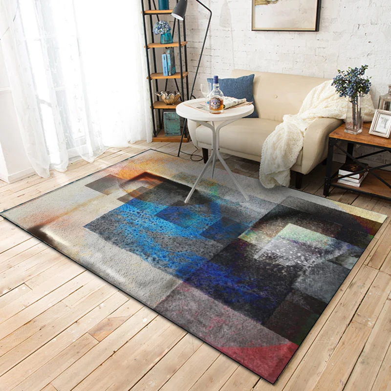 Tappeto decorativo innovativo colore avorio Tappeto con motivo ruggine astratto Tappeto lavabile poliestere con Custodia P...