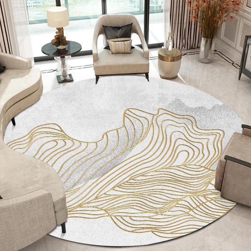 Tappeto distintivo con motivo strisce spirale Tappeto orientale grigio chiaro Tappeto poliestere lavabile antiscivolo per...