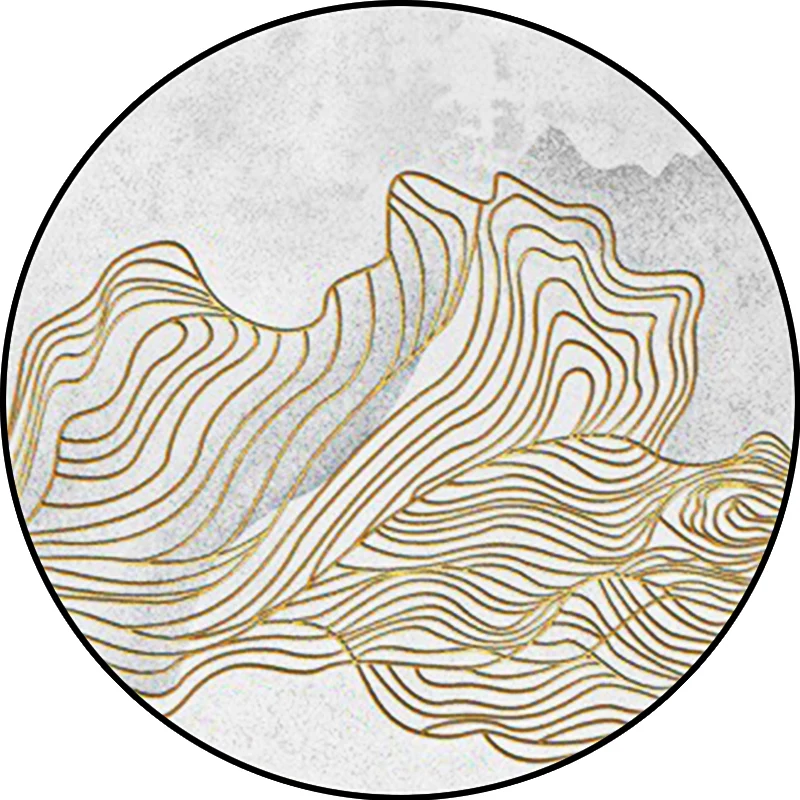 Tappeto esclusivo con motivo strisce spirale Tappeto orientale grigio chiaro Tappeto poliestere lavabile antiscivolo per s...