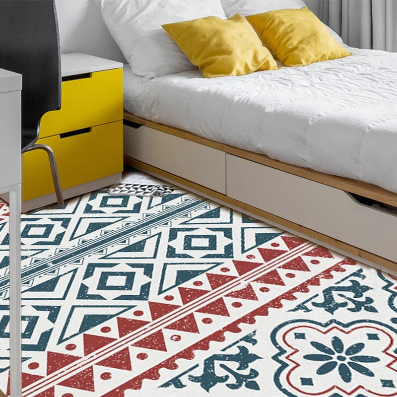 Tappeto Funky pois poligonali triangolari tappeto bohémien grigio rosato trasparente Tappeto con supporto antiscivolo poli...