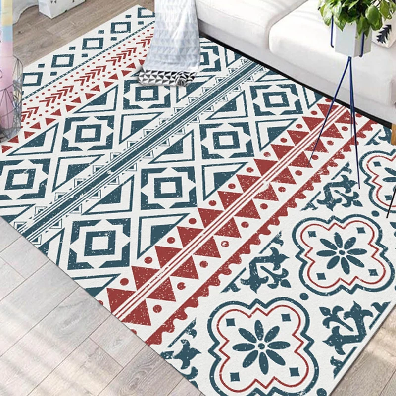 Tappeto Funky pois poligonali triangolari tappeto bohémien grigio rosato trasparente Tappeto con supporto antiscivolo poli...