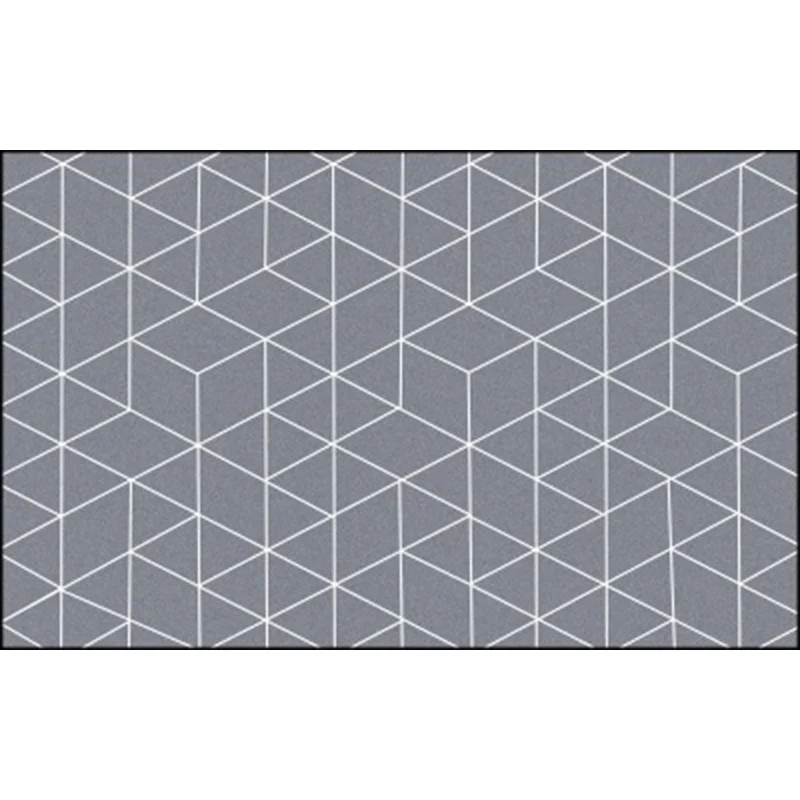 Tappeto geometrico con cuciture contrasto grigio Tappeto attuale per interni poliestere Tappeto antiscivolo resistente all...