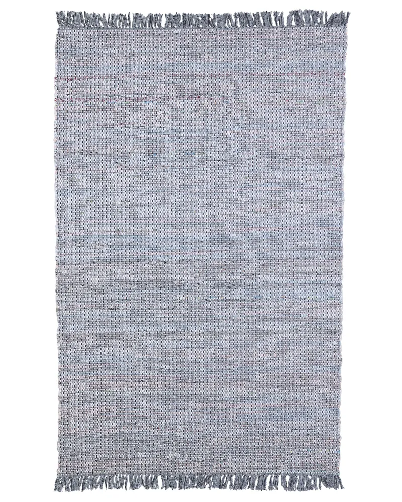 Tappeto grigio rettangolare cotone realizzato mano - 140x200cm - BESNI