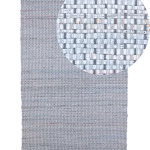 Tappeto grigio rettangolare cotone realizzato mano - 140x200cm - BESNI