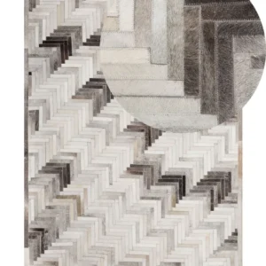 Tappeto pelle color grigio / beige 160 x 230 cm pelo ridotto ARSUZ