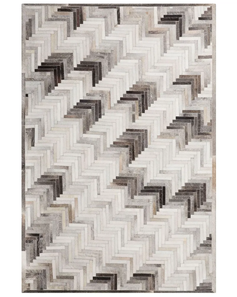 Tappeto pelle color grigio / beige 160 x 230 cm pelo ridotto ARSUZ