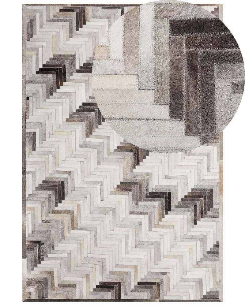 Tappeto pelle color grigio / nocciola 160 x 230 cm pelo corto ARSUZ Facile da Imparare