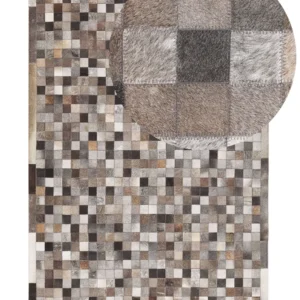 Tappeto pelle multicolore patchwork 140 x 200 cm ARMUTLU - Alta Qualità Lana