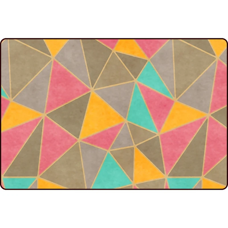Tappeto per camera da letto marrone Tappeto innovativo con motivo triangolo blocchi di colore Tappeto poliestere resistent...