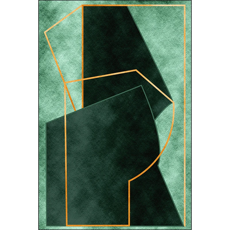 Tappeto per camera da letto verde Tappeto innovativo con motivo linee geometriche blocchi di colore Tappeto poliestere res...
