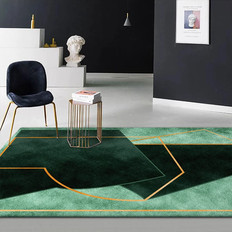 Tappeto per camera da letto verde Tappeto innovativo con motivo linee geometriche blocchi di colore Tappeto poliestere res...
