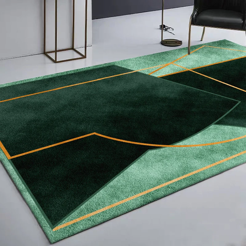 Tappeto per camera da letto verde Tappeto innovativo con motivo linee geometriche blocchi di colore Tappeto poliestere res...