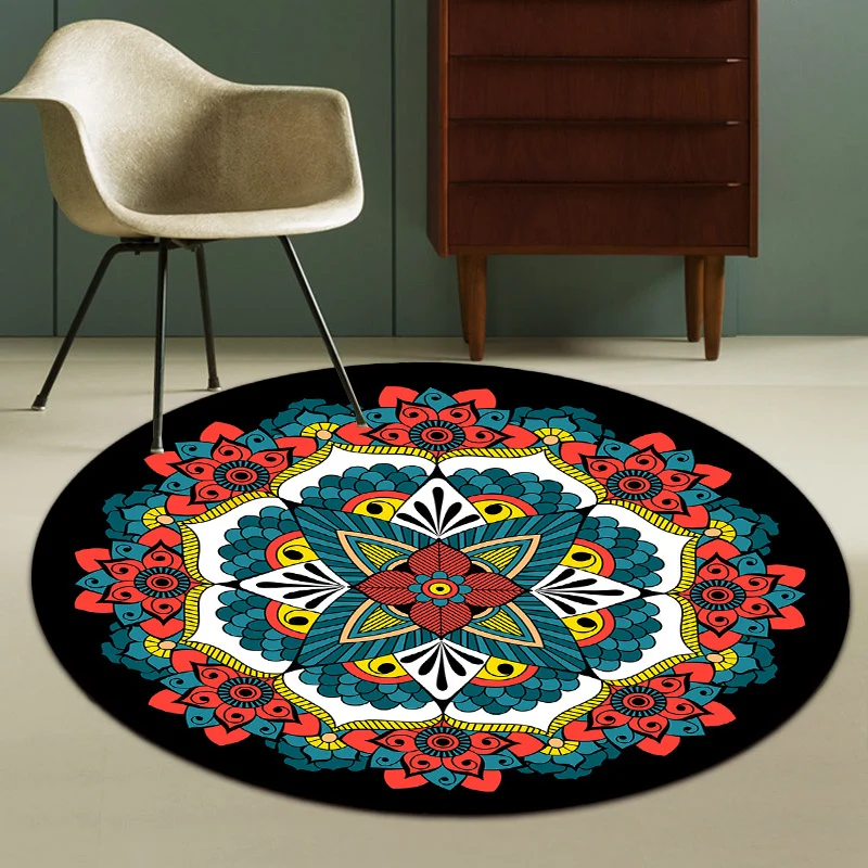 Tappeto persiano con motivi floreali Tappeto poliestere rosso e blu Tappeto antiscivolo lavabile lavatrice per camera da l...