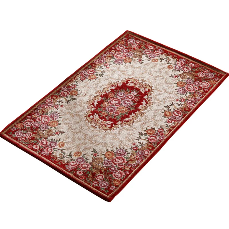 Tappeto retrò multicolore Tappeto sintetico con motivi floreali Tappeto antiscivolo Tappeto lavabile resistente alle macch...