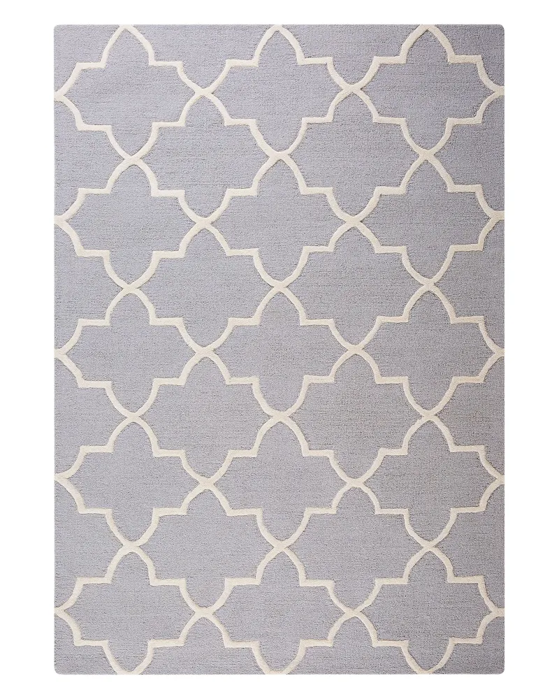 Tappeto rettangolare cotone grigio 140x200 cm SILVAN con 3 Punte Intercambiabili