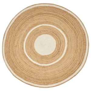 Gomitolo Jumbo Tappeto iuta bianco e crema ø 140 cm HALFELI