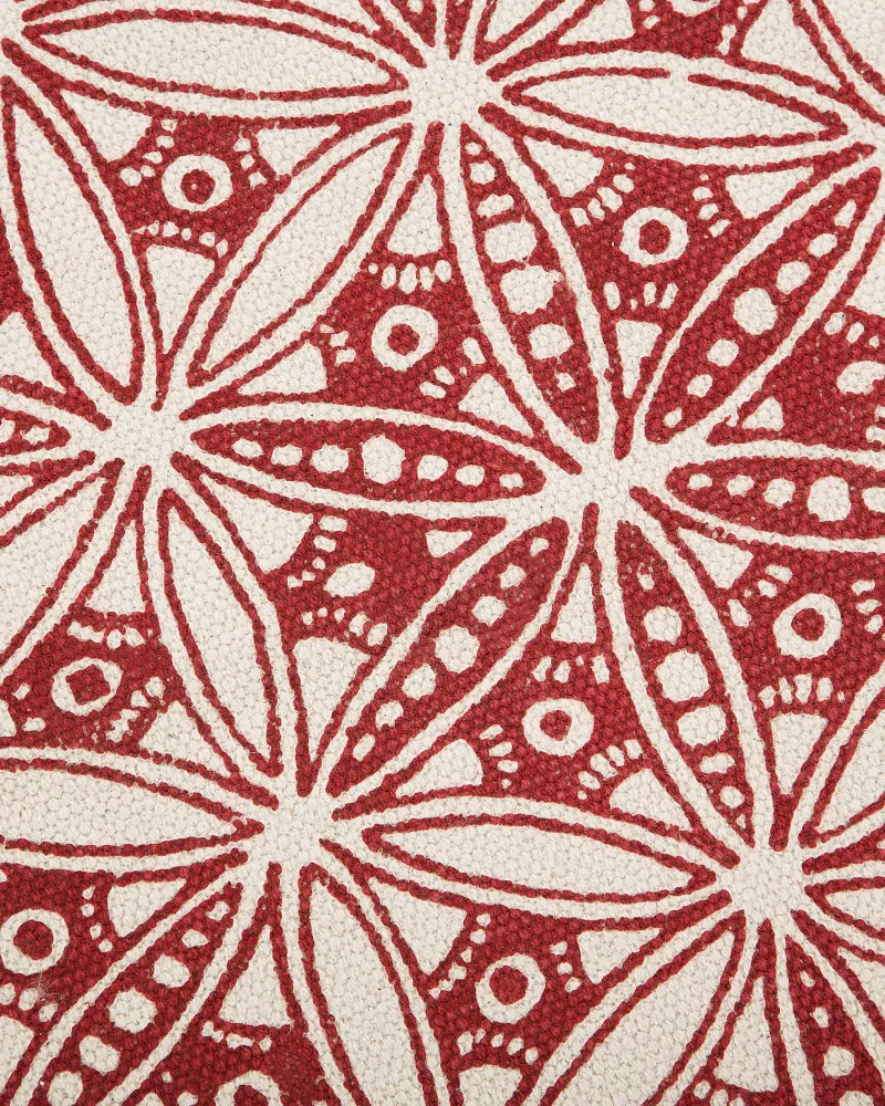 Tappeto ottagonale cotone rosso/crema ø 120 cm MEZITILI