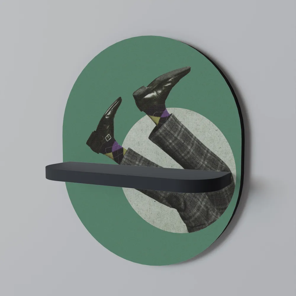 FALL MAN Mensola Ovale Decorativa con Finitura Nera