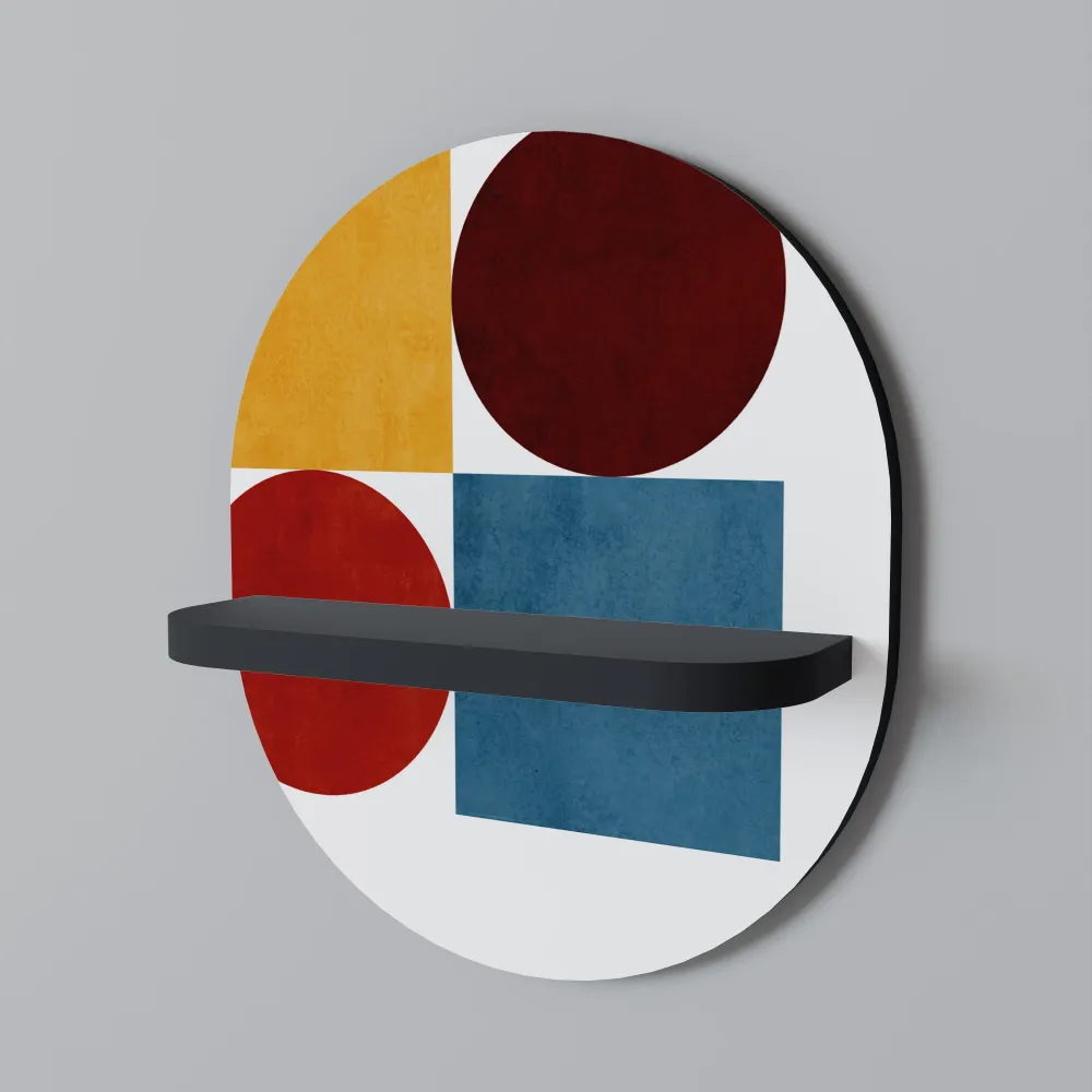 GEOMETRIC PUZZLE Mensola Ovale Decorativa con Finitura Nera