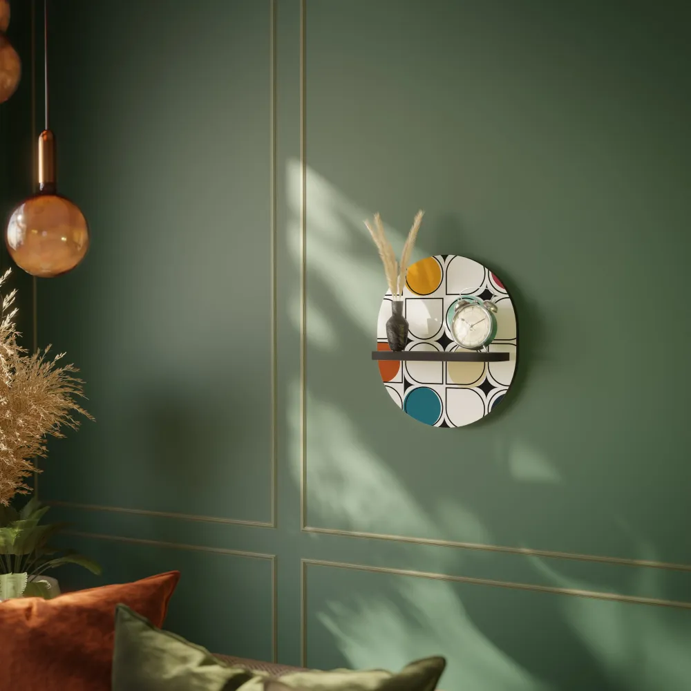 HUE HARMONY Mensola Ovale Decorativa con Finitura Nera