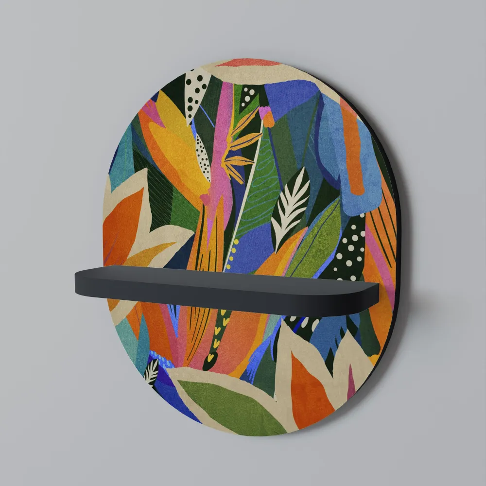 RAMPANT VEGETATION Mensola Ovale Decorativa con Finitura Nera
