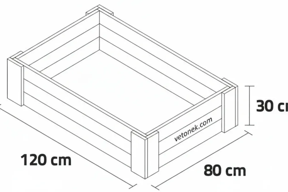 Cassetto di coltivazione di 120x80 cm. 230l