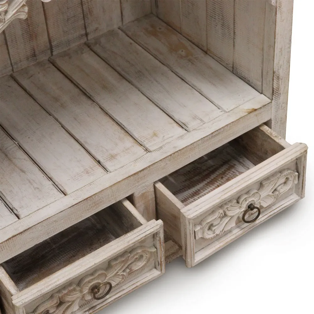 Mobile bagno legno di albasia sbiancato largo 66,7 cm