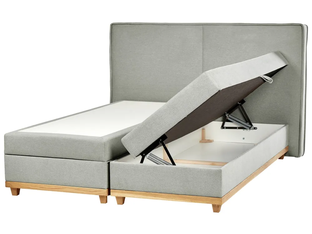 Fabric EU Super King Divan Bed Light Grey DYNASTY