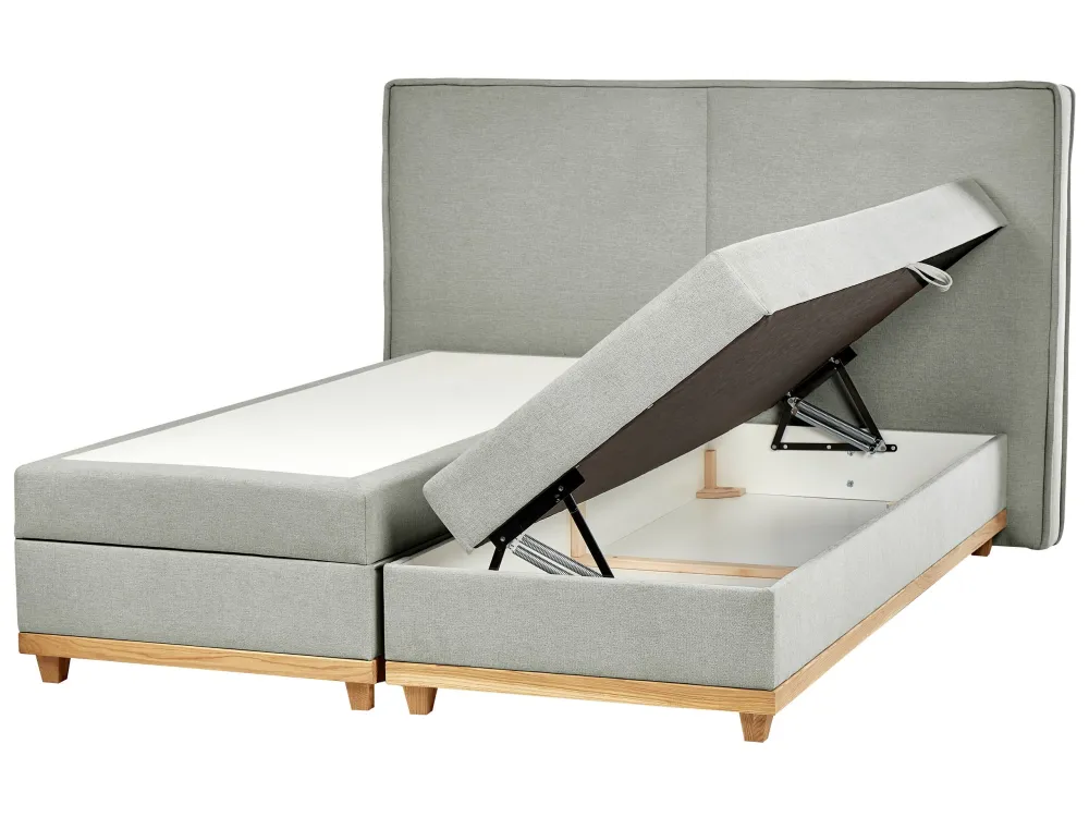 Fabric EU Super King Divan Bed Light Grey DYNASTY