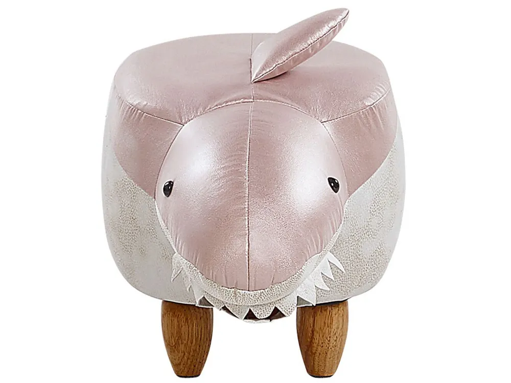 Tappeto per Ingresso Fabric Animal Stool Pink and White SHARK