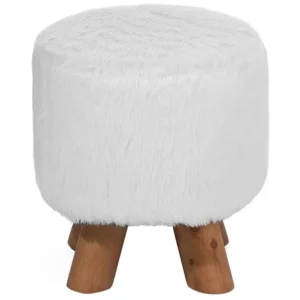 Tappeto per Ingresso Faux Fur Stool White IOWA