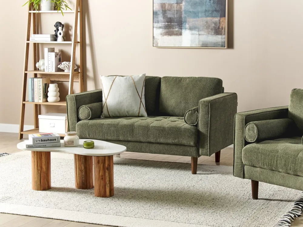 Gettoni AA 2 Seater Fabric Sofa Green NURMO