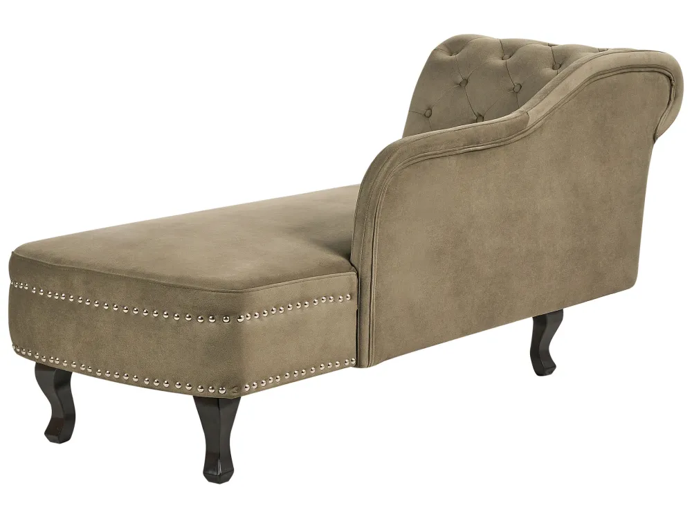 Left Hand Chaise Lounge velluto Olive Green NIMES