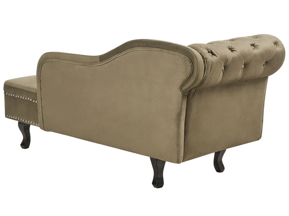 Left Hand Chaise Lounge velluto Olive Green NIMES