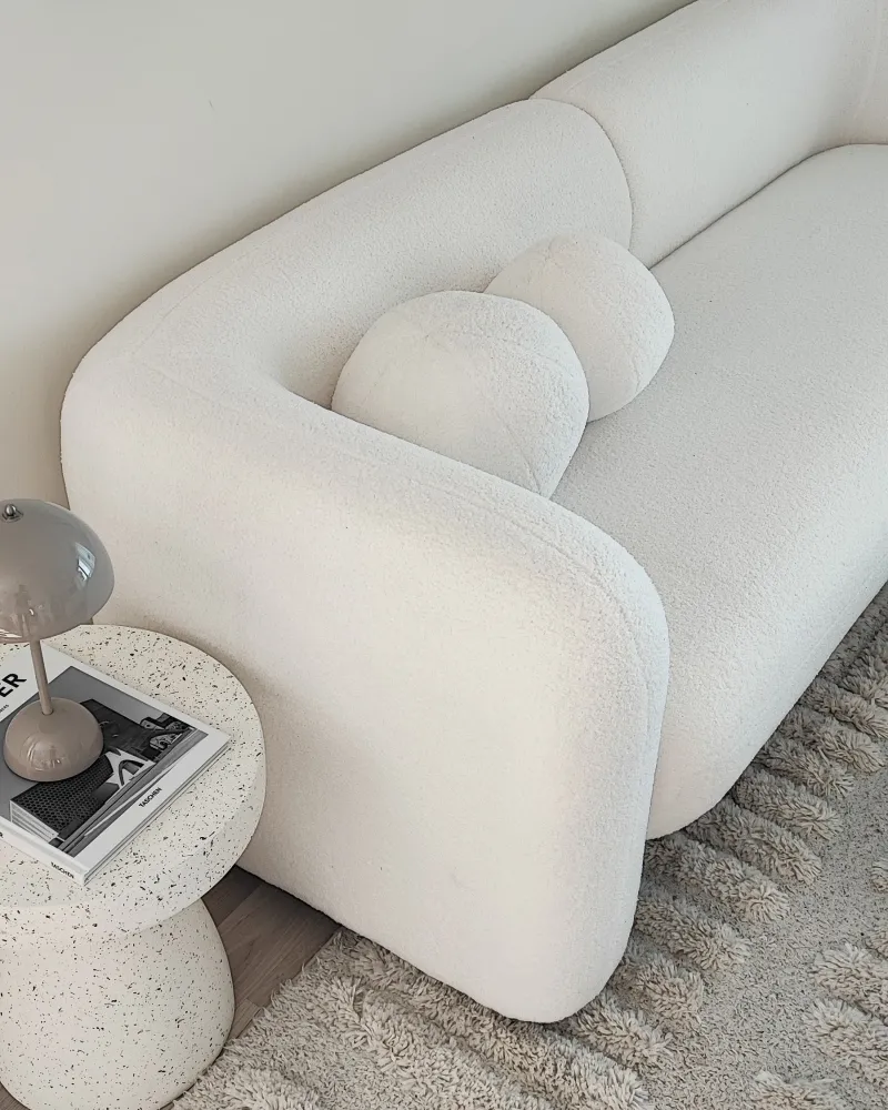Moneta commemorativa 5 Seater Boucle Living Room Set White LEIREN