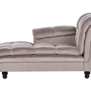 Right Hand Chaise Lounge Taupe LORMONT con Custodia Protettiva