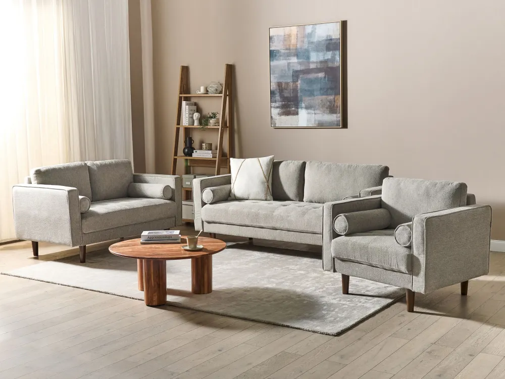 Sobrio Commemorativo 6 Seater Fabric Living Room Set Taupe NURMO