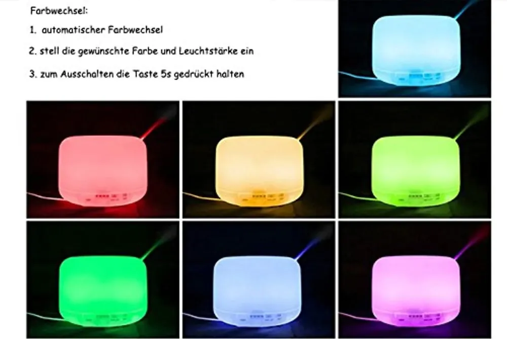 Benice Diffusore di Aromi 300ml umidificatore con lampada di fragranza calda illuminazione elettrica A770