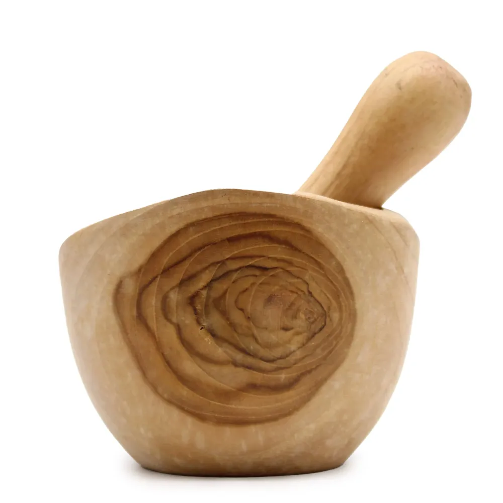 Mortaio e Pestello Legno di Teak Medio Set da 2 Pezzi