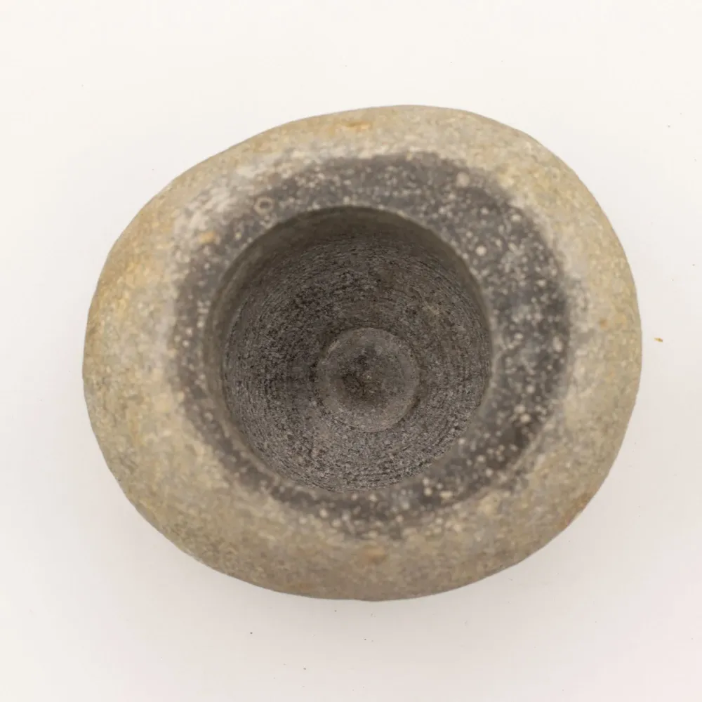 Pestello e Mortaio Decorativo Pietra di Fiume Naturale - Grande (circa 15x12cm)