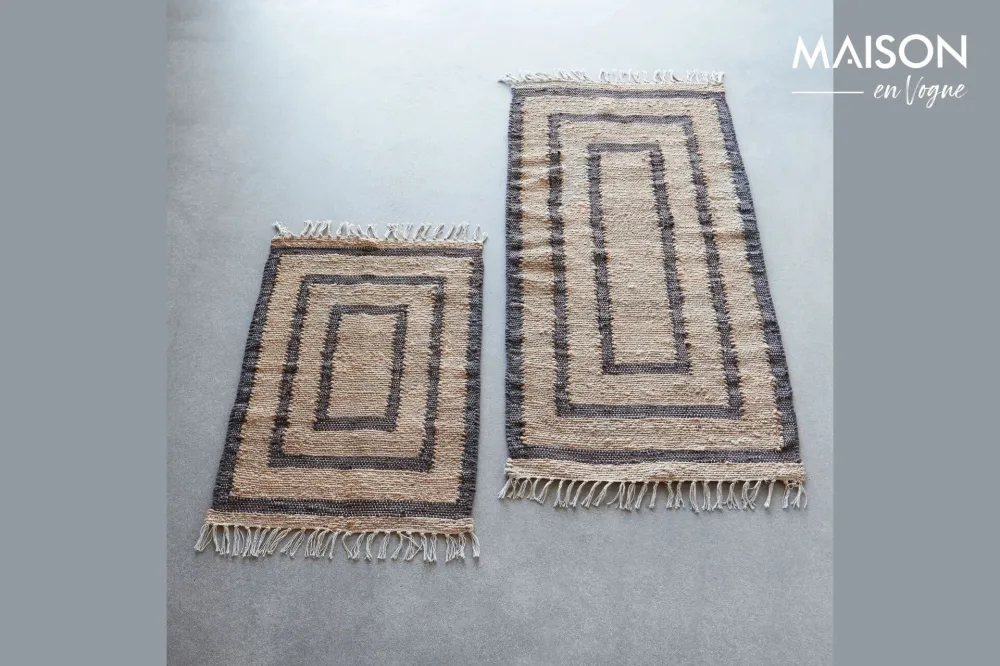 Tappeto juta palese e nero 90x60 cm Leah House Doctor - 90cm